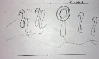 Student drawing of the concept of entanglement